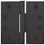 Emtek 4" x 4" Solid Brass Heavy Duty Square Corner Plain Bearing Door Hinge - Pair Flat Black