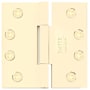 Emtek 4" x 4" Solid Brass Heavy Duty Square Corner Plain Bearing Door Hinge - Pair Lifetime Polished Brass