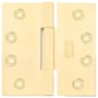 Emtek 4" x 4" Solid Brass Heavy Duty Square Corner Plain Bearing Door Hinge - Pair Unlacquered Brass