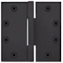 Emtek 4.5" x 4.5" Solid Brass Heavy Duty Square Corner Plain Bearing Door Hinge - Pair Flat Black
