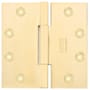 Emtek 4.5" x 4.5" Solid Brass Heavy Duty Square Corner Plain Bearing Door Hinge - Pair Unlacquered Brass