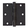 Emtek 3.5" x 3.5" Solid Brass Square Corner Ball Bearing Mortise Hinge - Pair Flat Black