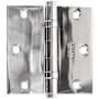 Emtek 3.5" x 3.5" Solid Brass Square Corner Ball Bearing Mortise Hinge - Pair Polished Chrome
