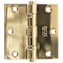 Emtek 3.5" x 3.5" Solid Brass Square Corner Ball Bearing Mortise Hinge - Pair Lifetime Polished Brass