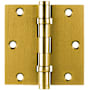 Emtek 3.5" x 3.5" Solid Brass Square Corner Ball Bearing Mortise Hinge - Pair Satin Brass