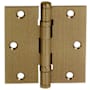 Emtek 3.5" x 3.5" Solid Brass Square Corner Ball Bearing Mortise Hinge - Pair French Antique