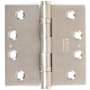 Emtek 4" x 4" Solid Brass Square Corner Ball Bearing Mortise Hinge - Pair Satin Nickel