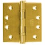 Emtek 4" x 4" Solid Brass Square Corner Ball Bearing Mortise Hinge - Pair Satin Brass