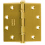 Emtek 4.5" x 4.5" Solid Brass Square Corner Ball Bearing Mortise Hinge - Pair Satin Brass