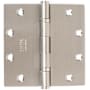 Emtek 5" x 5" Solid Brass Ball Bearing Square Corner Mortise Door Hinge - Pair Satin Nickel