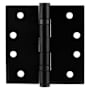 Emtek 5" x 5" Solid Brass Ball Bearing Square Corner Mortise Door Hinge - Pair Flat Black