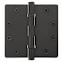 Emtek 4.5" x 4.5" Solid Brass Square Corner Ball Bearing Mortise Hinge - Pair Flat Black