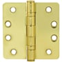 Emtek 4.5" x 4.5" Solid Brass Square Corner Ball Bearing Mortise Hinge - Pair Lifetime Polished Brass