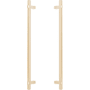 Emtek Back to Back Smooth 18 Inch Center to Center Bar Appliance Pull with Rectangular Bar Stem from the SELECT Collection - Pair Satin Brass / Satin Brass Stem
