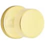 Emtek Round Passage Door Knob Set with Disk Rose and Concealed Screws from the Brass Modern Collection Unlacquered Brass