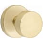 Emtek Round Passage Door Knob Set with Disk Rose and Concealed Screws from the Brass Modern Collection Satin Brass