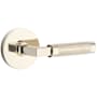 Emtek Knurled Passage Door Lever Set from the SELECT Brass Collection with Concealed Screws Lifetime Polished Nickel