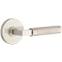 Emtek Knurled Passage Door Lever Set from the SELECT Brass Collection with Concealed Screws Satin Nickel