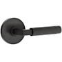 Emtek Knurled Passage Door Lever Set from the SELECT Brass Collection with Concealed Screws Flat Black