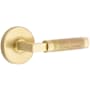 Emtek Knurled Passage Door Lever Set from the SELECT Brass Collection with Concealed Screws Satin Brass