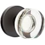Emtek Modern Disc Crystal Passage Door Knobset with Brass Rosette with Concealed Screws Oil Rubbed Bronze