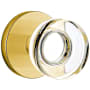 Emtek Modern Disc Crystal Passage Door Knobset with Brass Rosette with Concealed Screws Satin Brass