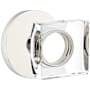 Emtek Modern Square Crystal Passage Door Knobset with Brass Rosette with Concealed Screws Polished Chrome