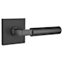 Emtek Hercules Passage Door Lever Set with Square Rose and Concealed Screws from the Brass Modern Collection Flat Black
