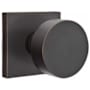Emtek Round Passage Door Knob Set with Square Rose and Concealed Screws from the Brass Modern Collection Oil Rubbed Bronze