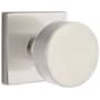 Emtek Round Passage Door Knob Set with Square Rose and Concealed Screws from the Brass Modern Collection Satin Nickel