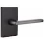 Emtek Helios Passage Door Lever Set with Modern Rectangular Rose and Concealed Screws from the Brass Modern Collection Flat Black