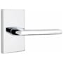 Emtek Helios Passage Door Lever Set with Modern Rectangular Rose and Concealed Screws from the Brass Modern Collection Polished Chrome