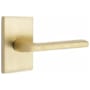 Emtek Helios Passage Door Lever Set with Modern Rectangular Rose and Concealed Screws from the Brass Modern Collection Satin Brass