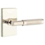 Emtek Knurled T-Bar Passage Door Lever Set with Modern Rectangular Rose and Concealed Screws from the SELECT Brass Collection Lifetime Polished Nickel