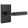 Emtek Knurled T-Bar Passage Door Lever Set with Modern Rectangular Rose and Concealed Screws from the SELECT Brass Collection Flat Black