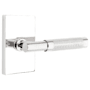 Emtek Knurled T-Bar Passage Door Lever Set with Modern Rectangular Rose and Concealed Screws from the SELECT Brass Collection Polished Chrome