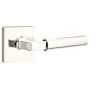 Emtek Hercules Privacy Door Leverset from the Modern Brass Collection with the Concealed Screws Polished Nickel