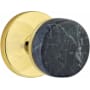 Emtek Green Marble Privacy Door Knob Set with Concealed Screws from the SELECT Collection Unlacquered Brass