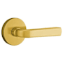 Emtek Sion Privacy Door Leverset from the Modern Brass Collection with the Concealed Screws Satin Brass