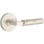Emtek Tribeca Privacy Door Lever Set from the SELECT Brass Collection with Concealed Screws Satin Nickel