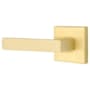 Emtek Dumont Privacy Door Lever Set with Square Rose and Concealed Screws from the Brass Modern Collection Satin Brass
