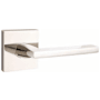 Emtek Helios Privacy Door Lever Set with Square Rose and Concealed Screws from the Brass Modern Collection Polished Nickel
