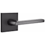 Emtek Helios Privacy Door Lever Set with Square Rose and Concealed Screws from the Brass Modern Collection Flat Black