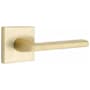 Emtek Helios Privacy Door Lever Set with Square Rose and Concealed Screws from the Brass Modern Collection Satin Brass