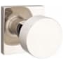 Emtek Round Privacy Door Knob Set with Square Rose and Concealed Screws from the Brass Modern Collection Polished Nickel