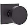 Emtek Round Privacy Door Knob Set with Square Rose and Concealed Screws from the Brass Modern Collection Flat Black