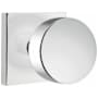 Emtek Round Privacy Door Knob Set with Square Rose and Concealed Screws from the Brass Modern Collection Polished Chrome