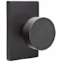 Emtek Round Privacy Door Knob Set with Modern Rectangular Rose and Concealed Screws from the Brass Modern Collection Oil Rubbed Bronze