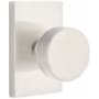 Emtek Round Privacy Door Knob Set with Modern Rectangular Rose and Concealed Screws from the Brass Modern Collection Satin Nickel