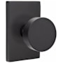 Emtek Round Privacy Door Knob Set with Modern Rectangular Rose and Concealed Screws from the Brass Modern Collection Flat Black